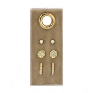 NEW SPLENDID IRIS pave stud gift set in gold